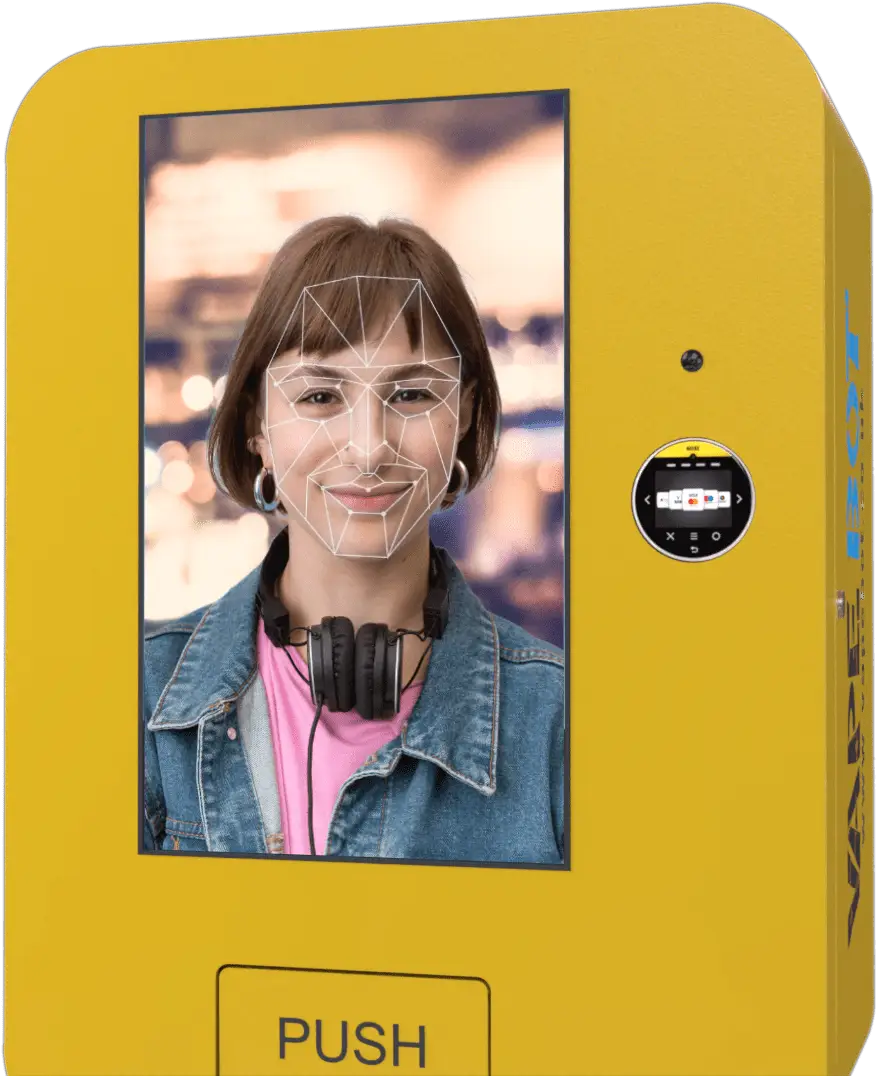Built-in age verification on a Vape Bot machine